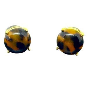 KATE SPADE Round Gumdrop Tortoiseshell Tortoise Cabochon Stud Earrings
